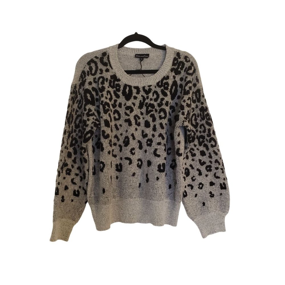Alison Andrews sweater size XL animal Print balloon‎ sleeve gray